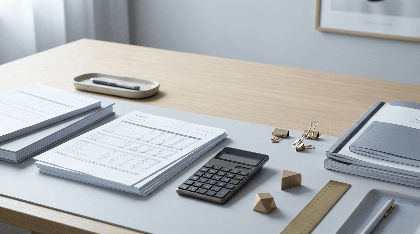 Financial planning materials and growth tracking documents